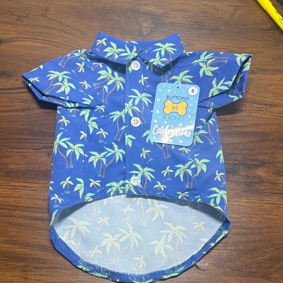 Blue Palm Tree Dog Shirt - Picture 1 of 4